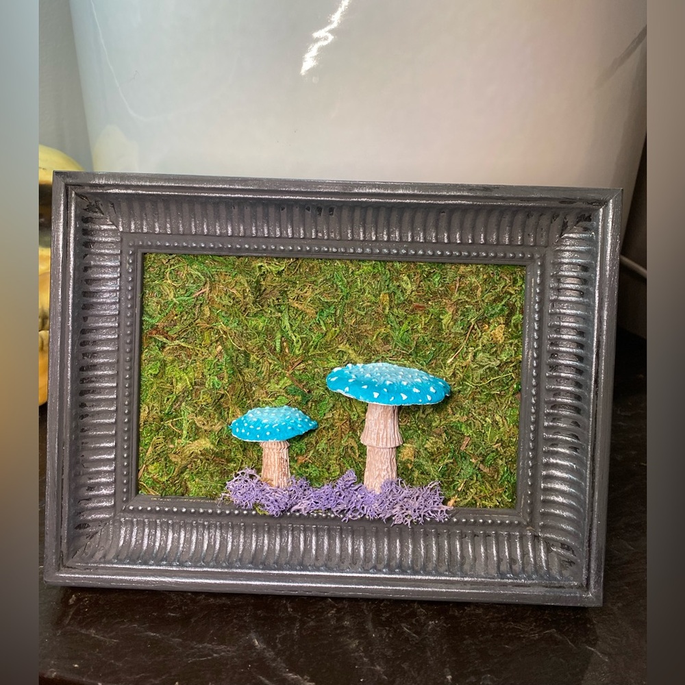 Frame 3D art featuring Blue Mushrooms
